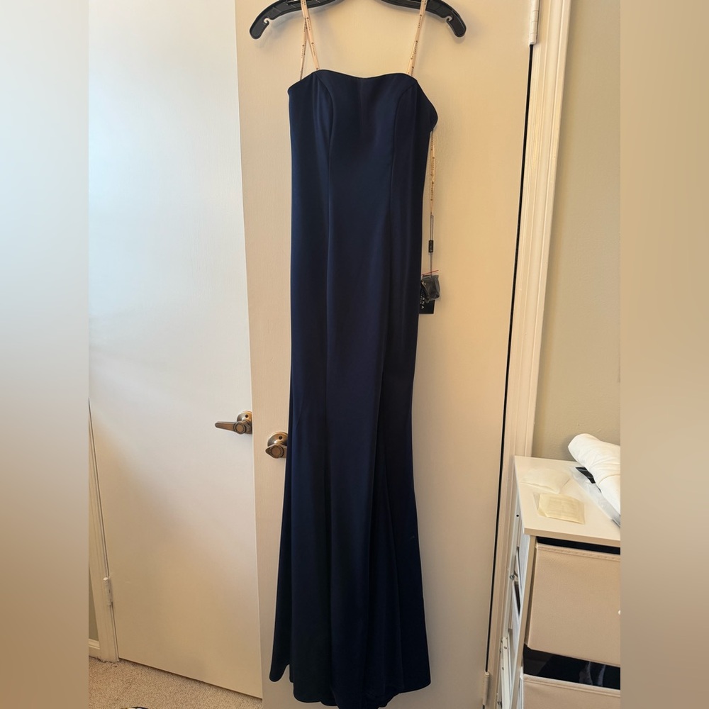 Faviana Navy Strapless Dress